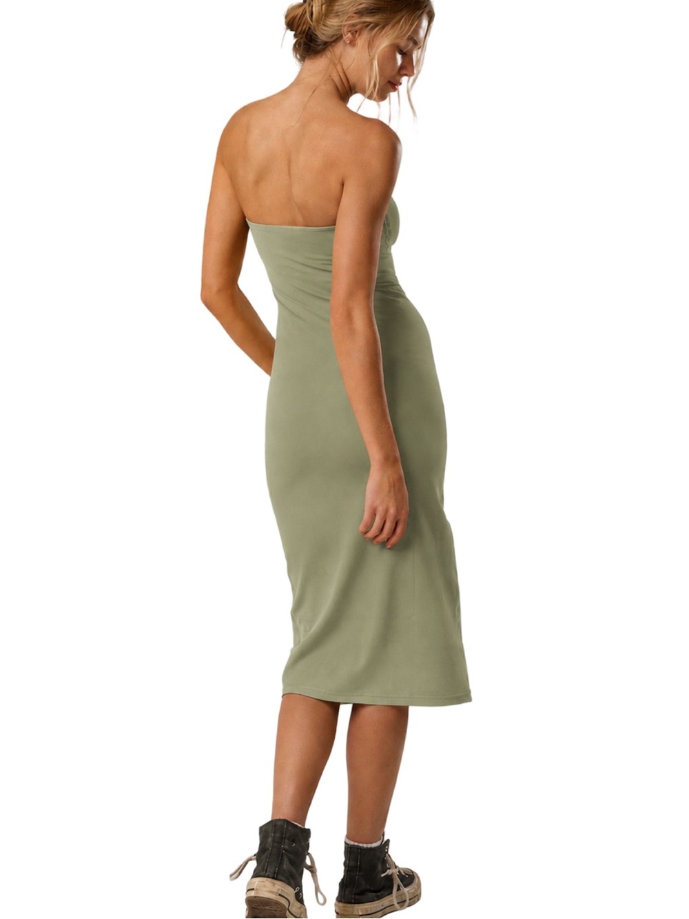 OFFLINE by aerie Real Me Xtra Night Out Tube Dress - Size Small - Olive Green - Picture 4 of 5